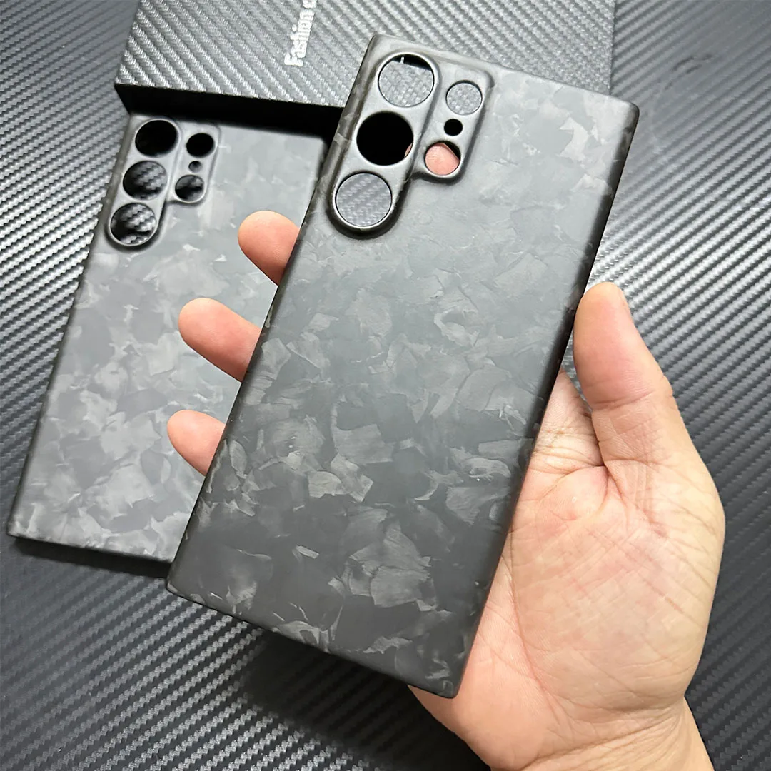 Capa de telefone de fibra de carbono forjada acc para samsung galaxy s25 ultra capa de fibra de aramida para s23 ultra resistente a quedas capa dura