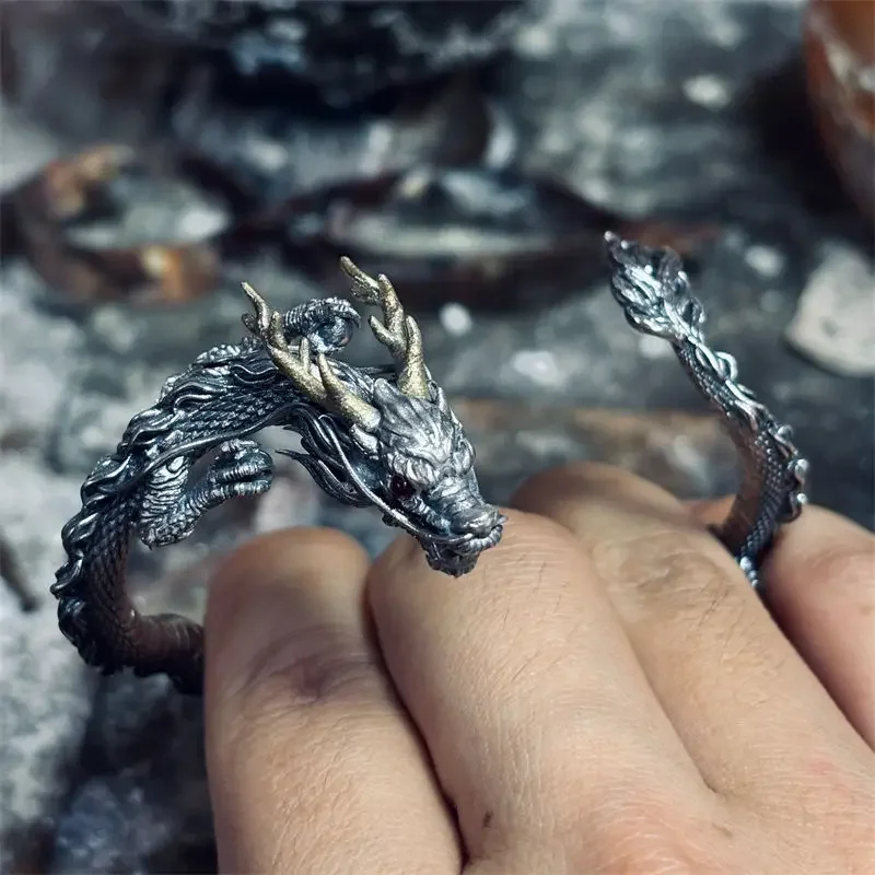 سوار Linglong الرجعية القديمة الفاخرة الأزياء المتخصصة منحوتة يدويا سوار مفتوح لتقديم صديقها هدية