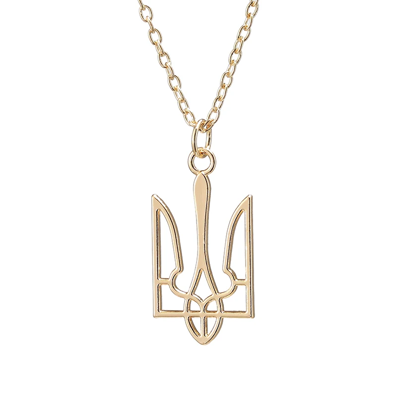 Ukraine National Emblem Necklace Party Jewelry Stainless Steel Pendant Necklace Simple Ukrainian Symbol Necklace