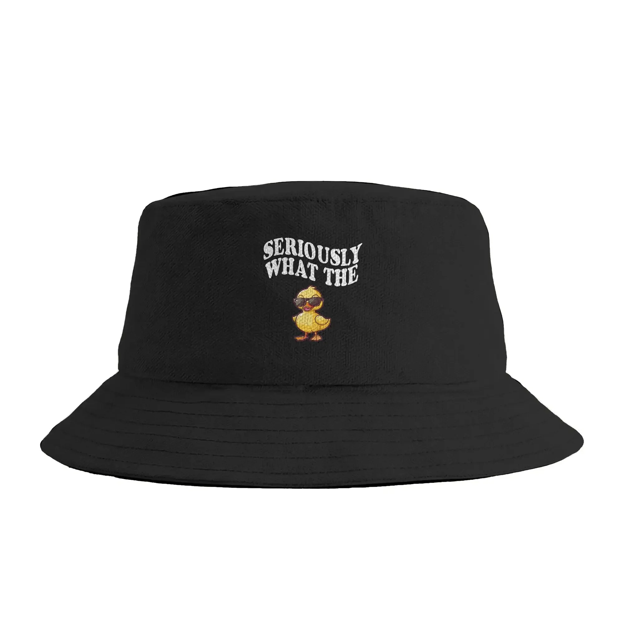 Funny Seriously What The Duck Bucket Hat Spring Casual Fisherman Hats For Men Women Personality Beach Travel Caps Sunscreen Hats