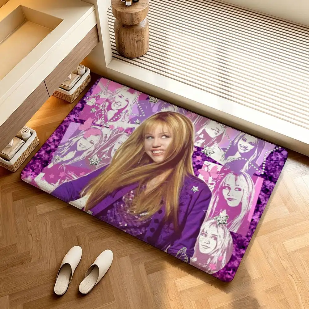 H-Hannah M-Montana  Shower Room Absorbent Small Floor Mat Soft Comfortable Decorative Foot Mat