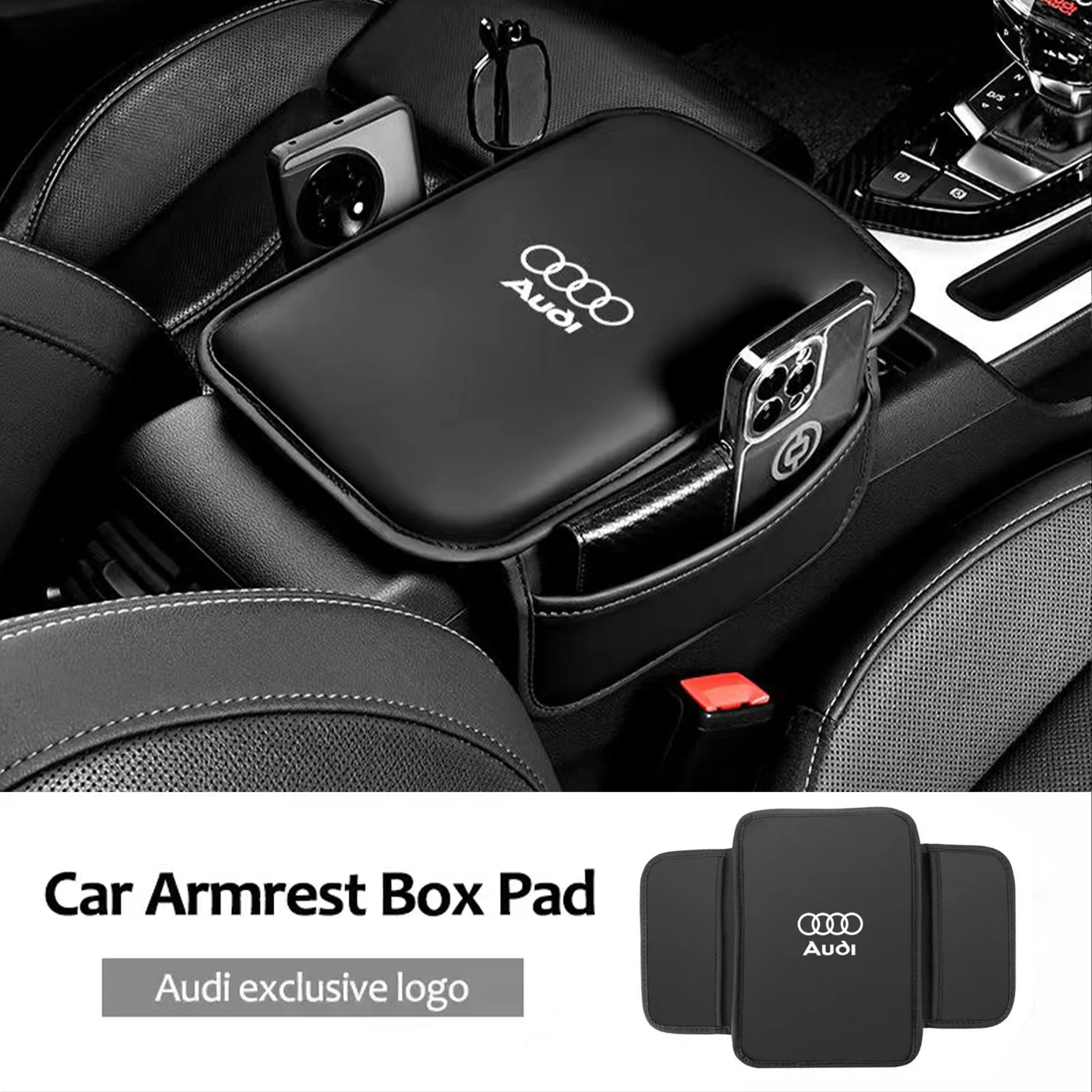 Car Armrest Box Pad Leather Auto Armrest Mat Car Accessories For Audi Sline A3 A4 A5 A6 A7 A8 Q3 Q5 Q7 S3 S4 S5 S6 S7 B6 B7 B8 S