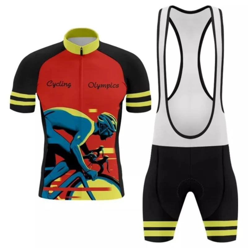 Bike Jurken Pak Retro Wielertrui Set Bib Shorts Schouder Geometrie Shirt Kit Fiets Tops Gear Lichtgewicht Downhill Maillot