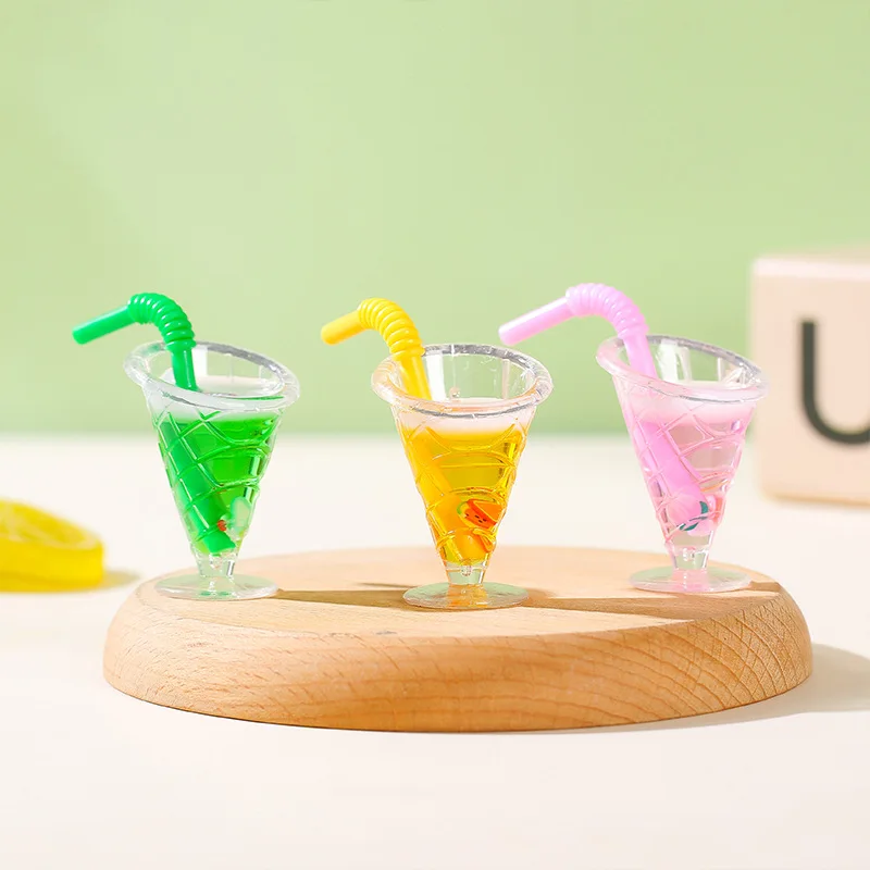 

5 Pcs House Mini Dessert Cup Ornaments Dollhouse Food Accessories Hawaiian Party Decorations Accessory Figure