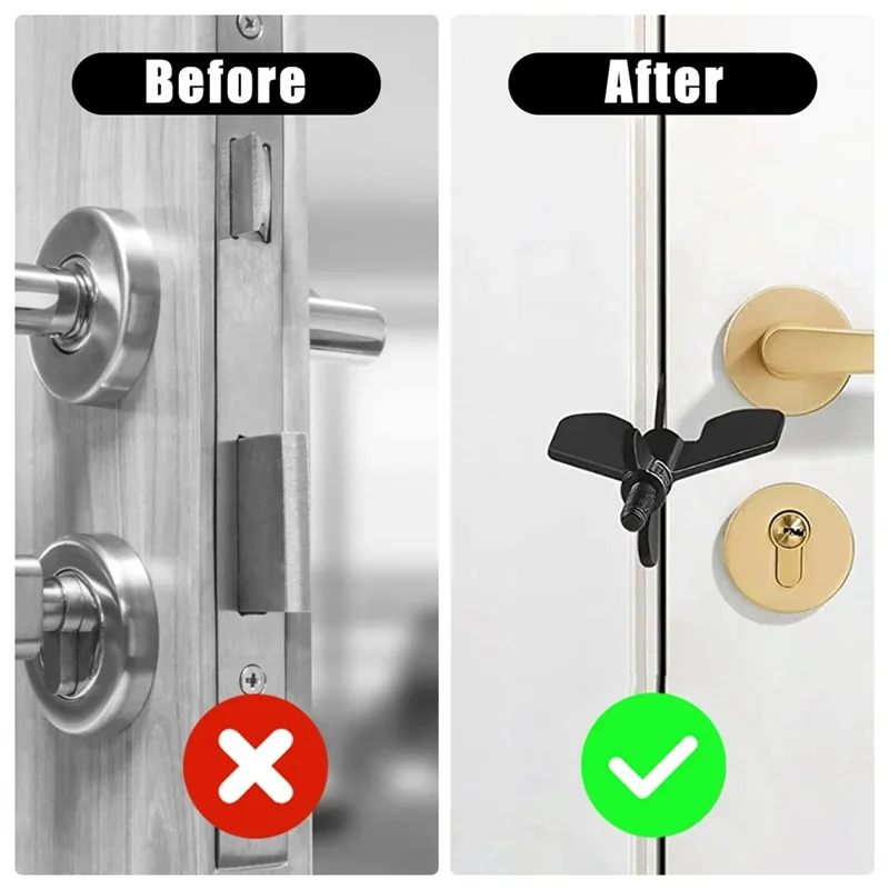 ABSE-Portable Door Lock Stainless Steel Privacy Extra Security Lock Anti Theft Travel Safety Inside Door Lock, Easy To Use Durab