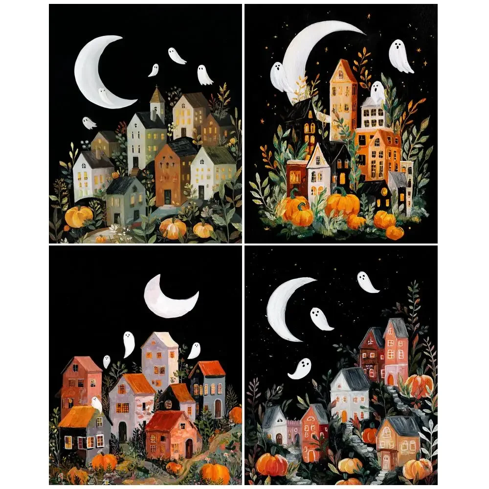 Paint By Numbers Wall Art Coloring By Numbers Halloween Scenery Interior Home Decor Drawing By Numbers Color By Numbers