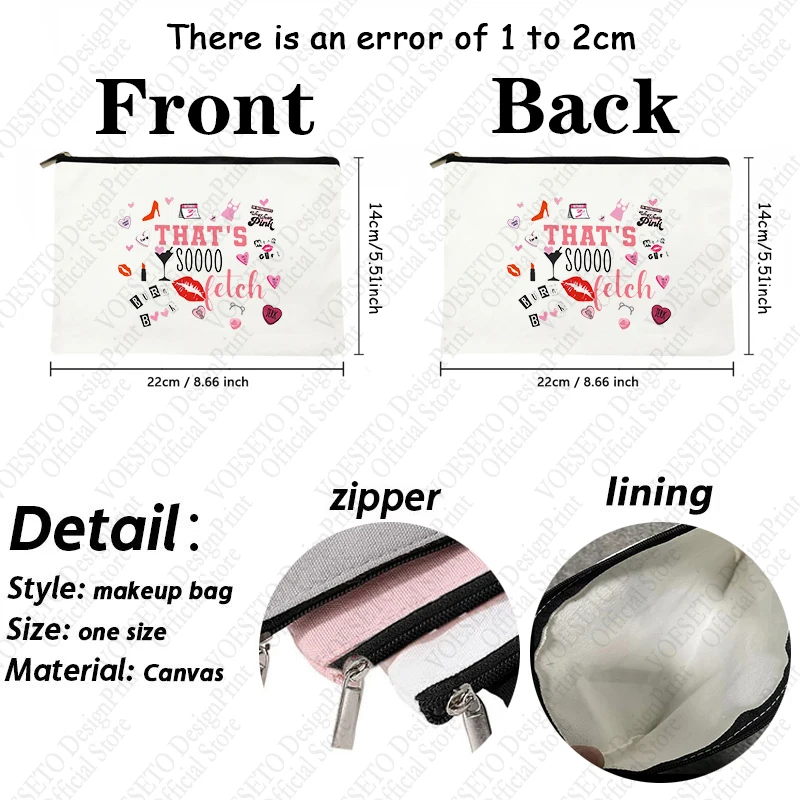 1 pc Mean G'S pattern Makeup Bag, Travel Toilet Storage Bag, Party Gift Zipper Organizer, Cosmetic Pouch For Makeup Lightweight