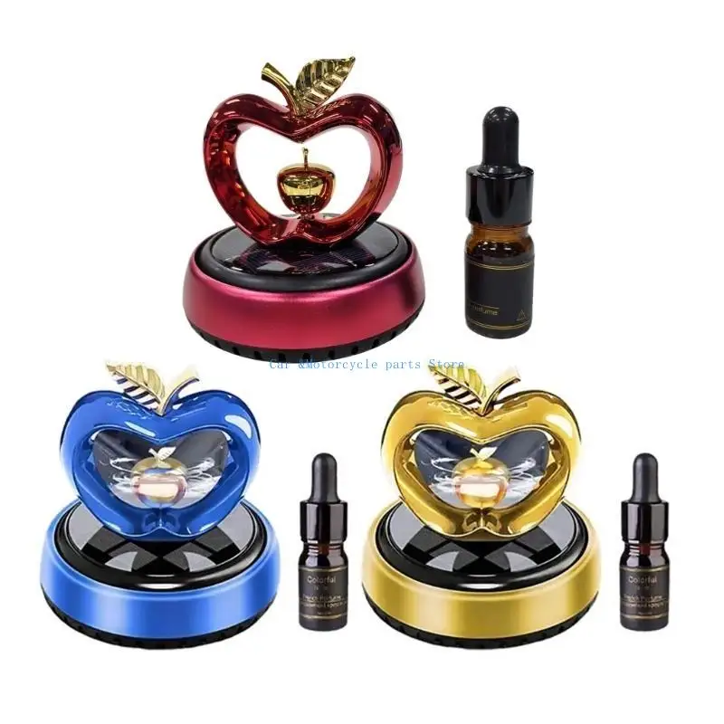 

Y9UC Solar Energy Car Scent Diffuser Heart Metal decors with Long Lasting Freshes Scent Car Interior Solar Fragrances