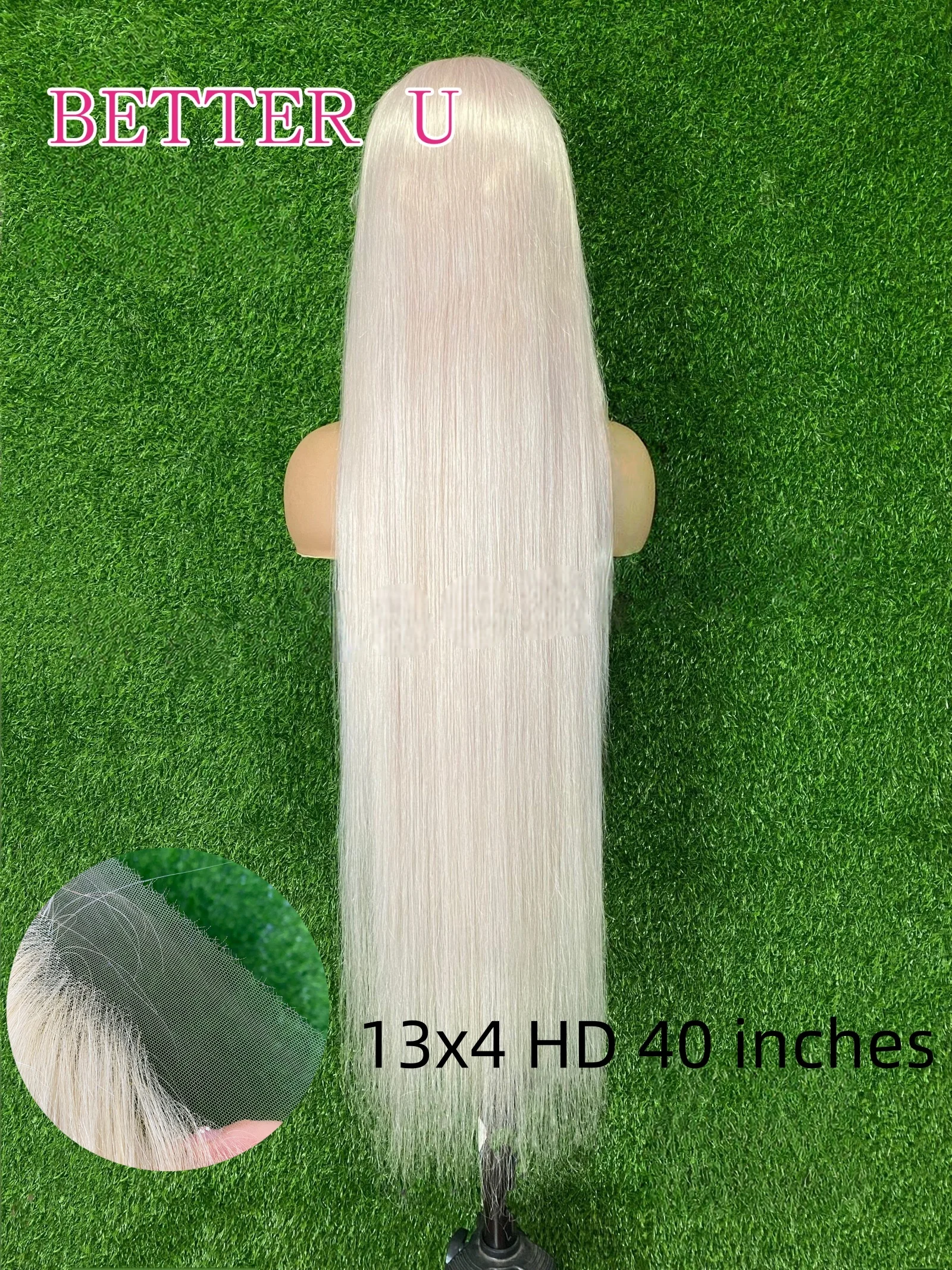 250% البلاتين 13x4 13x6 HD الدانتيل الجبهة خصلات الشعر المستعار الإنسان # 60 شعر مستعار بدانتيل أمامي مستقيم بلون أشقر أبيض منتفخ مسبقًا للنساء