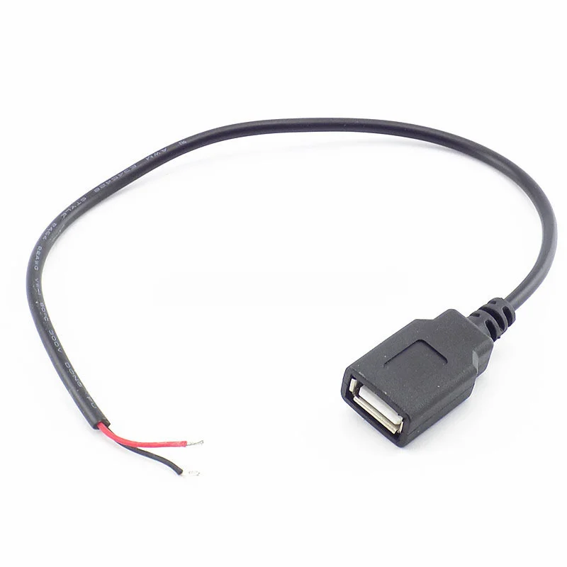 30cm Power Supply Cable 2 Pin USB 2.0 A Female Male 4 Pin Wire Jack Charger Charging Cord Extension Connector DIY 5V Line