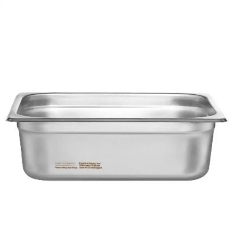 Lot de 8 bacs de service professionnels, format 1/2, en acier inoxydable de 0,8 mm d'épaisseur, avec couvercle, profondeur 4 pouces, pour table de service, stockage alimentaire et restauration, pour l'industrie et la science