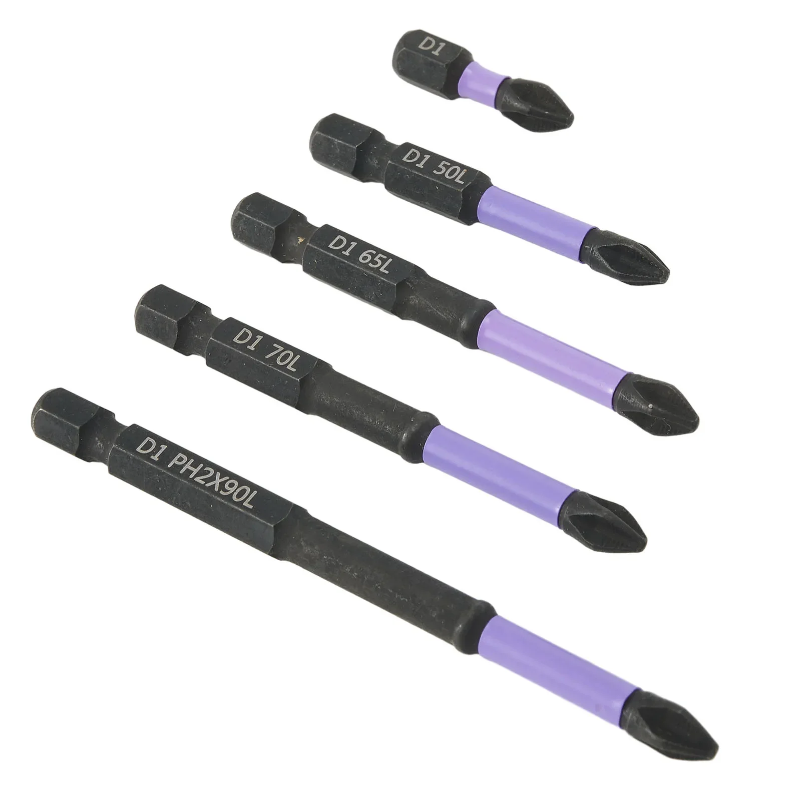 New Practical Batch Head Screwdriver Tool 25-90mm 25/50/65/70/90mm Alloy Steel Black Magnetic Non-slip PH2 Parts