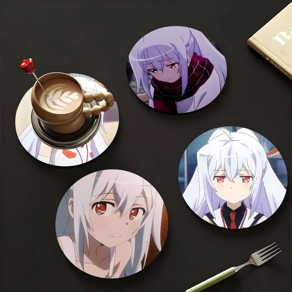 1pc Isla Anime Characters Wooden Coaster Colour Printing Cup Mat Home Desk Decoration Gifts