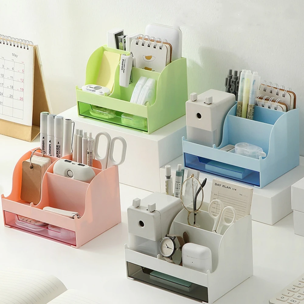 Desktop storage box with drawers, student desk, school supplies, stationery organizer, office drawer gift, vanity storage box