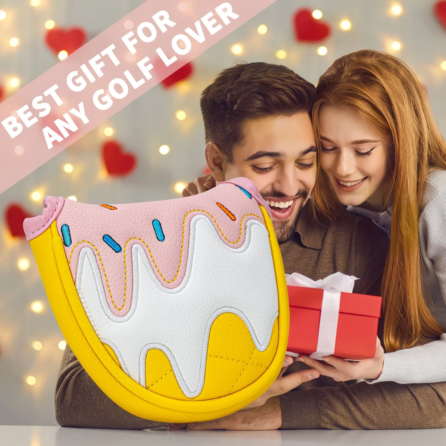 1pc Cute Ice Cream Golf Mallet Putter Cover, Magnetic Closure Half-Mallet Putter Headcover, Stylish PU Golf Club Protector image 5