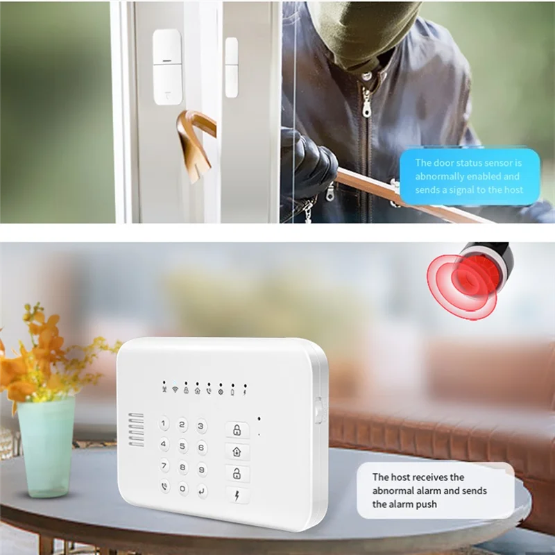 A24U Tuya アプリリモコン WIFI + GSM 警報システムホームセキュリティ盗難警報センサー PIR モーション検出ドアコンタクト
