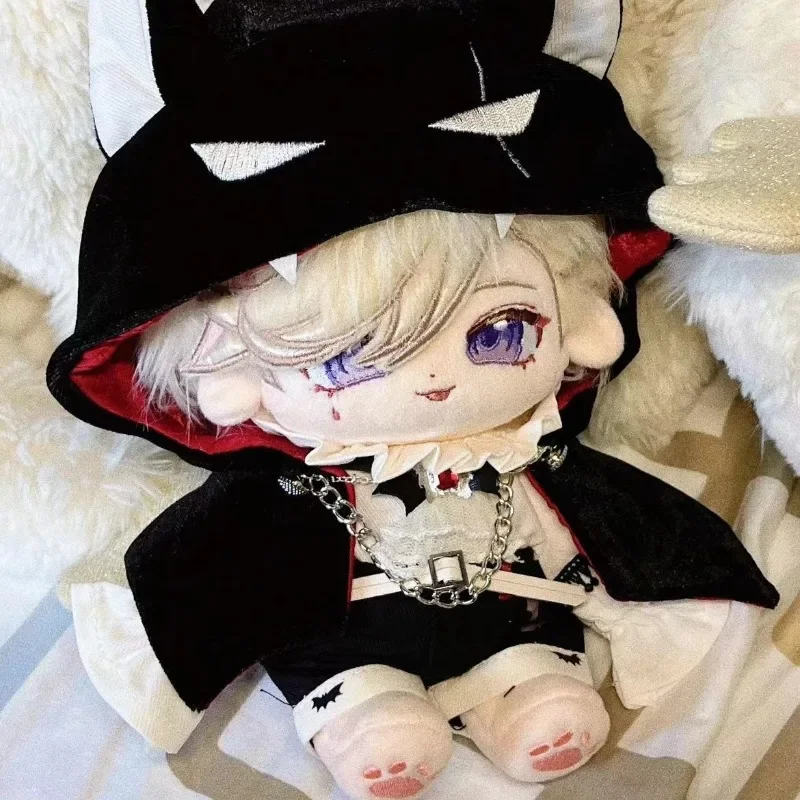 Anime Game Impact Cosplay Lyney Dark Vampire Count Cape 20cm Soft Outfit Plush Doll and Clothes Character Halloween Gift