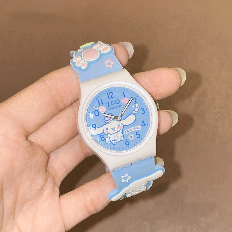 Sanrio 3D Pattern Child Wrist Watch Cinnamoro Hello Kitty Waterproof Quartz Watch Kuromi Cartoon Silica Gel watchband Kids Gift