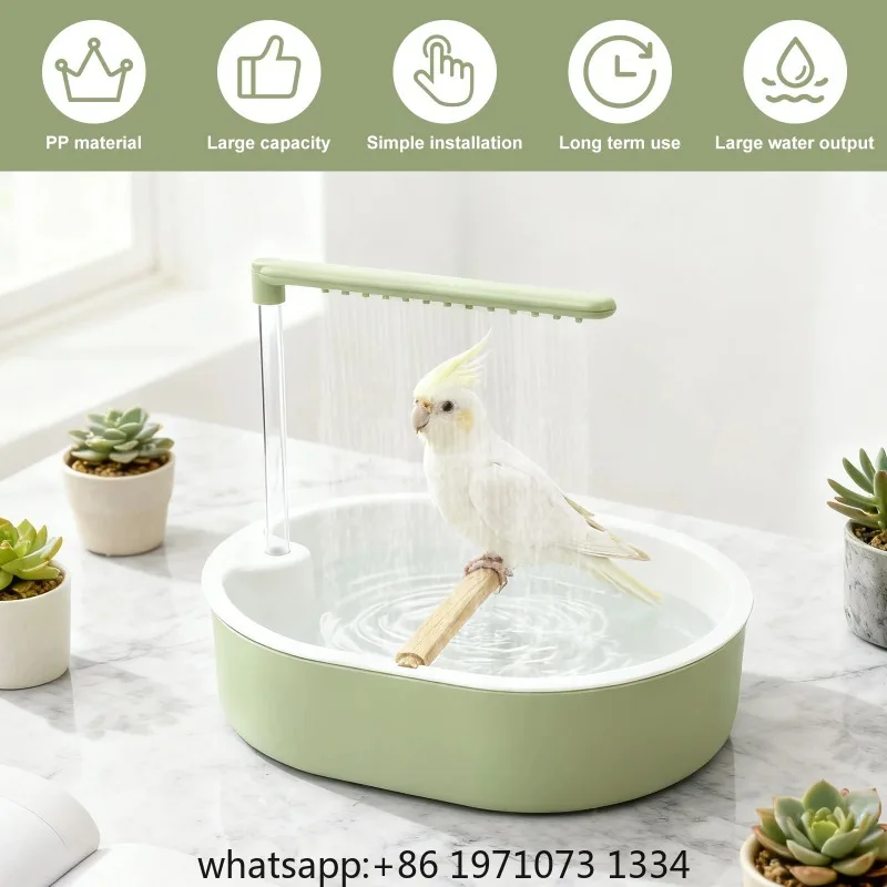 Parrot Automatic Bird Bath Tub Shower Fountain USB Electric Circulating Faucet Pet Large Bird Bathtub Cleaning Supplies