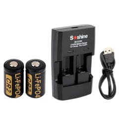 Soshine 400mAh CR2 15266 LiFePO4 Rechargeable Battery With Storage Box