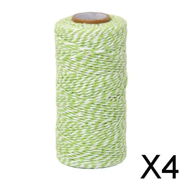 4-6pack 100M Wrap Gift Cotton Rope Ribbon Twine Rope Cord String Light Green,