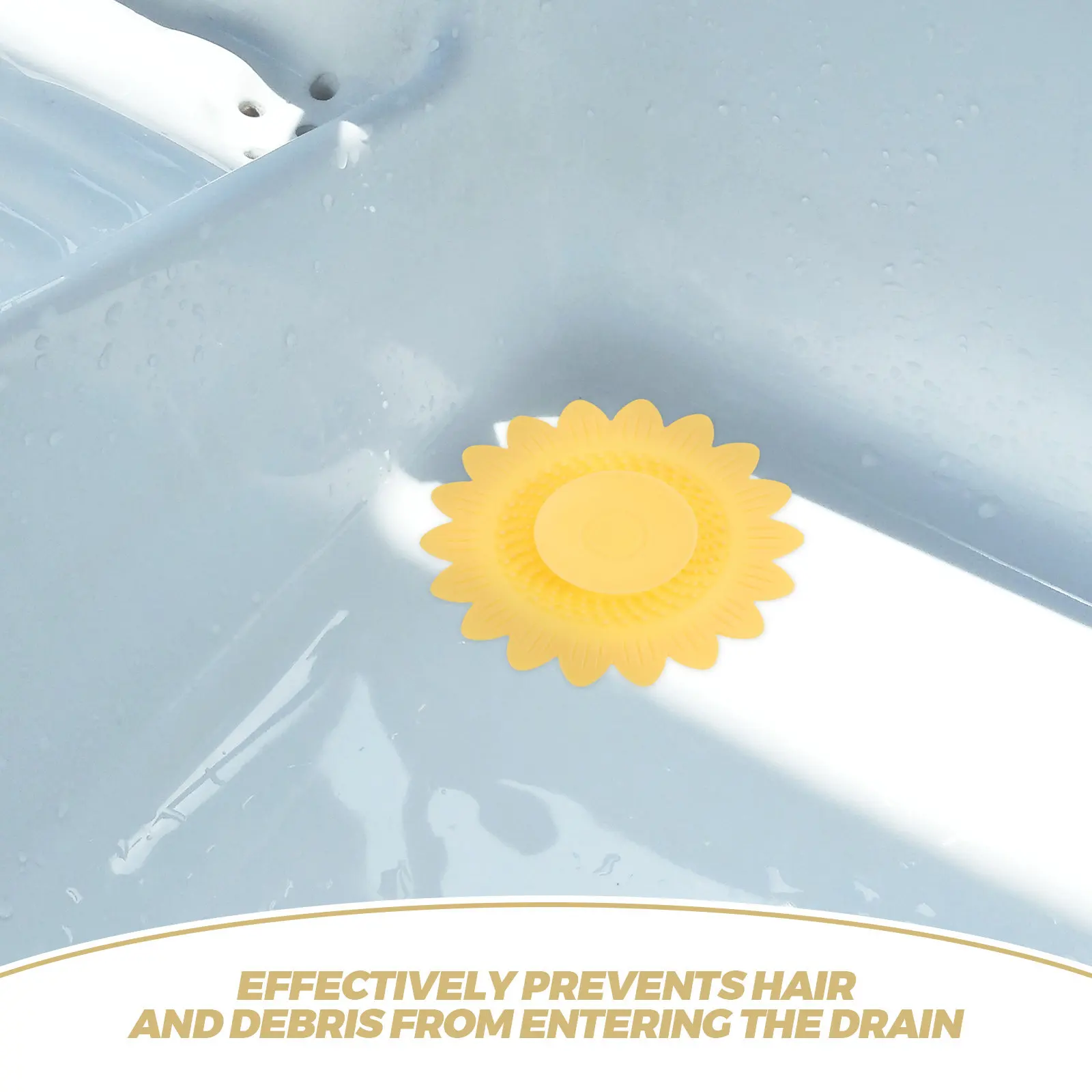 3Pcs Clogresistant Sunflower Silicone Drain Hair Catcher for Bathtub Sink Shower Cover Prevents Hair Blockage Filters Debris
