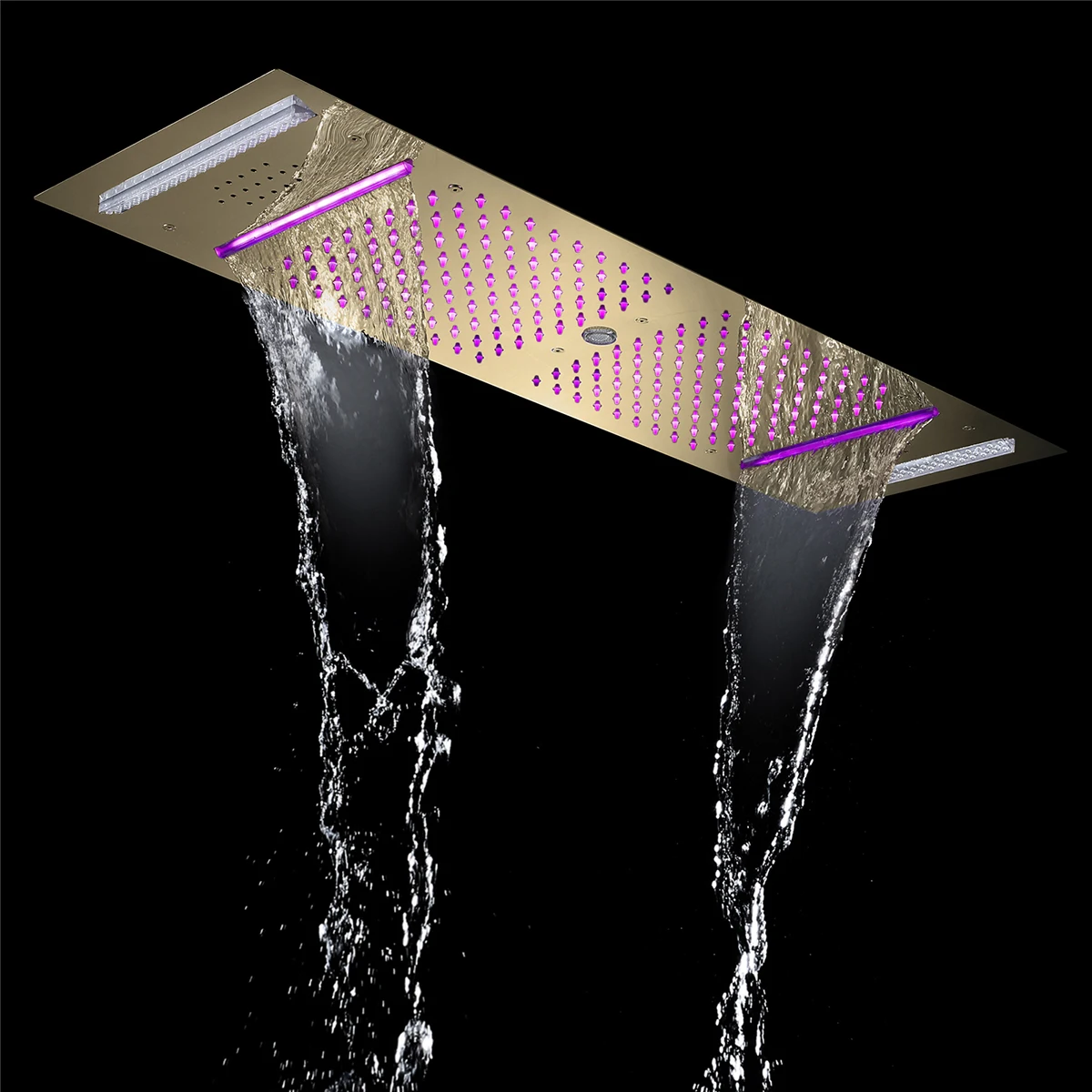 Imagem -04 - Qlonn-rain Shower Head Conjunto para Banheiro Funções Torneira de Grande Fluxo Misturador Termostático Escondido Acessórios de Banho 35*12 em