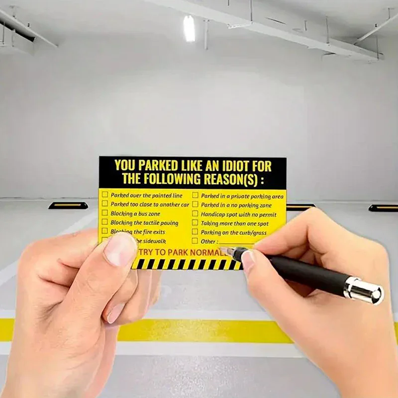 50 Pieces Bad Parking Cards You Parked Like An Idiot Funny Cardboard Parking Violation Cards With Multi Violation Reasons