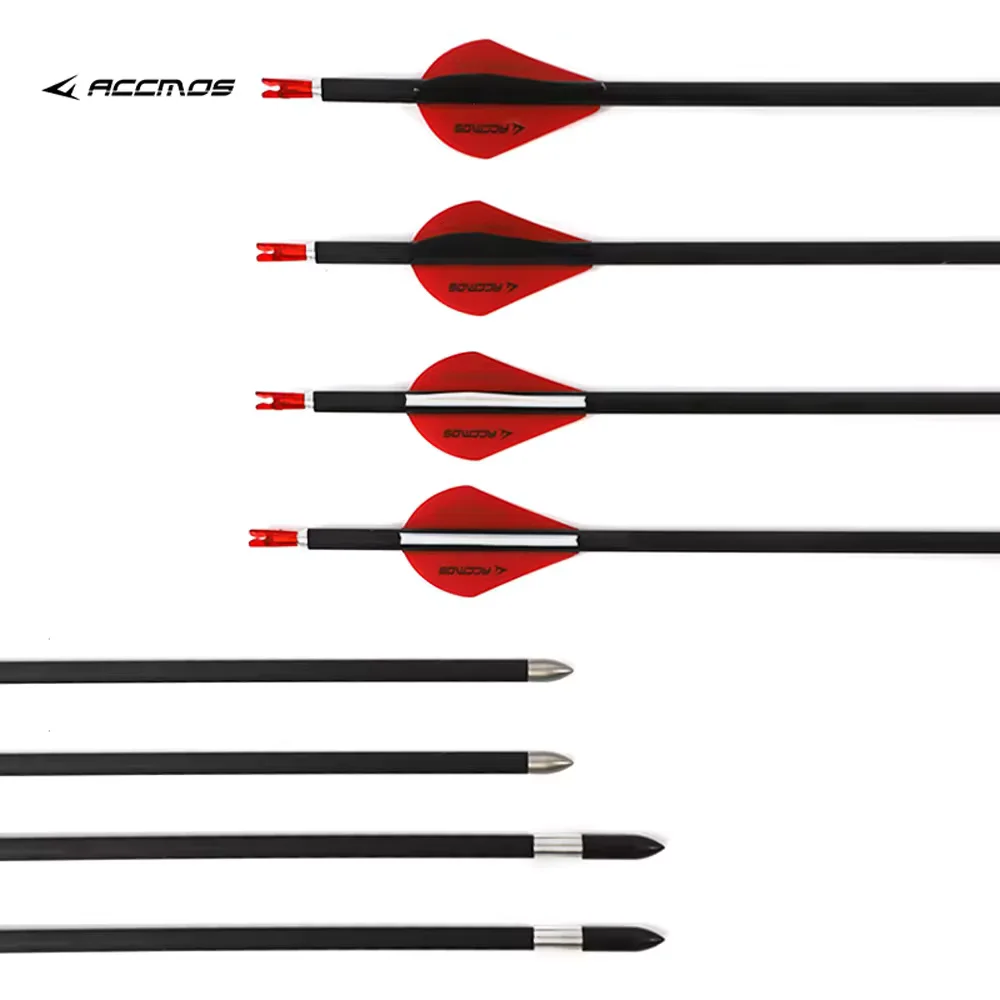 12pcs ID5.2mm 31 in Carbon Arrows shaft Spine 300 350 400 500 600 700 Archery Hunting Shooting