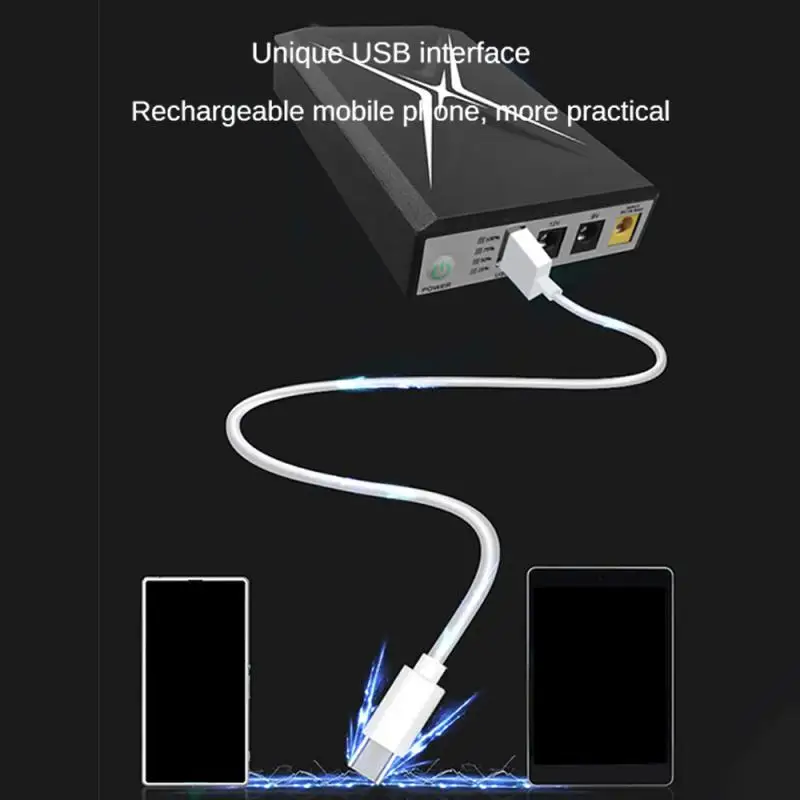 Adaptador de corriente CC de 5V, 9V, 12V, UPS, fuente de alimentación de respaldo de gran capacidad, adaptador incorporado, fuente de alimentación ininterrumpida para enrutador WiFi