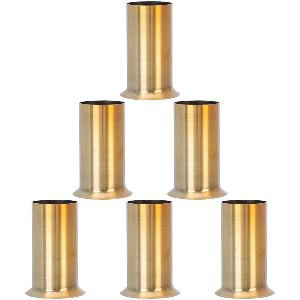 

6pcs Iron Lamp Tube Flanging Sleeve Lighting Parts Socket Base Cover for Chandeliers Retro Style Heat Resistant Durable Smooth
