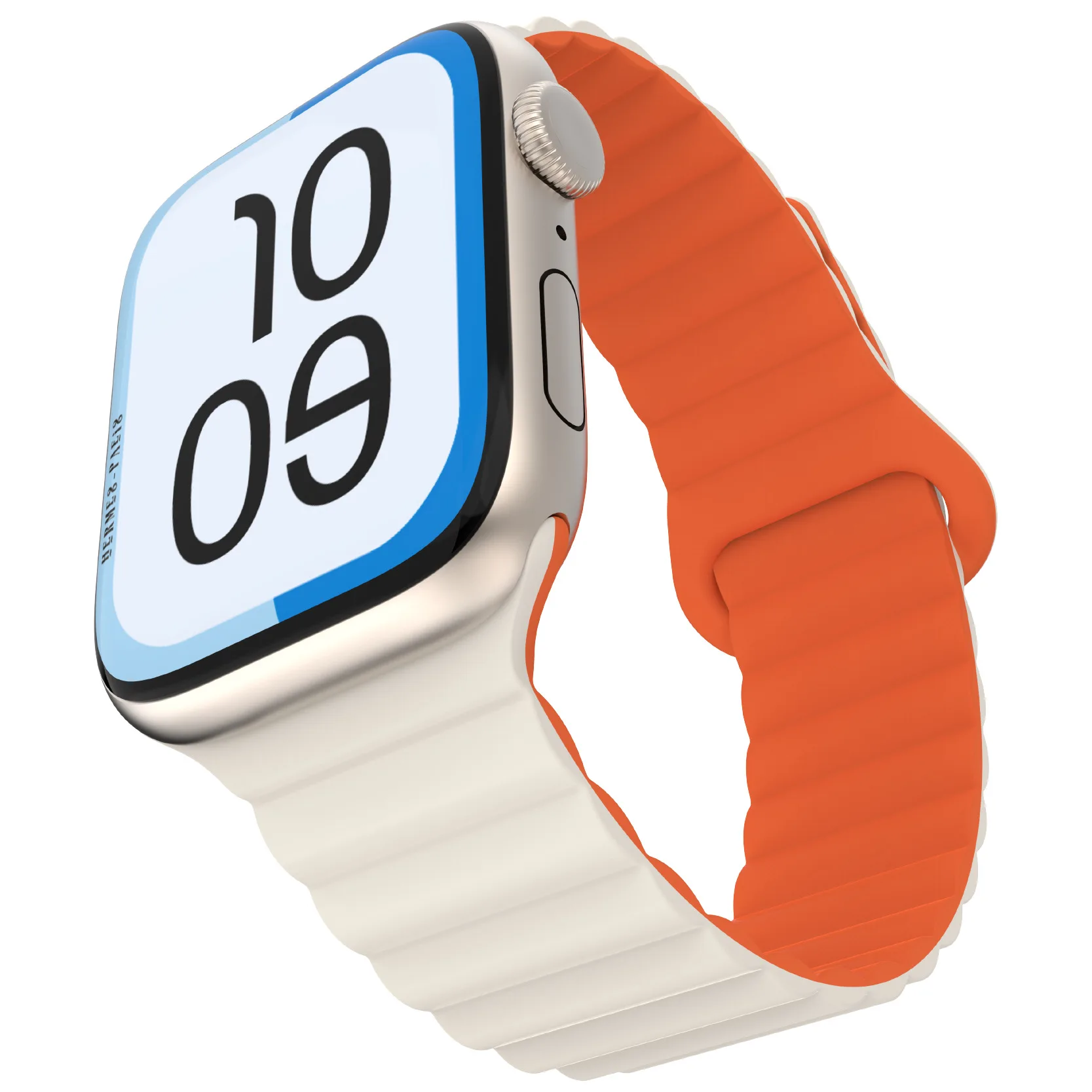 Suitable for Apple Watch Ultra9876543210 generation se loop two-color magnetic silicone watch strap