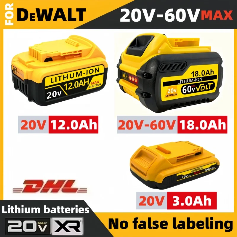for DEWALT 20v/60V battery DCB606 DCB182 DCB205 DCB206 DCB209 power tool 18V battery 6AH 12AH 18AH f
