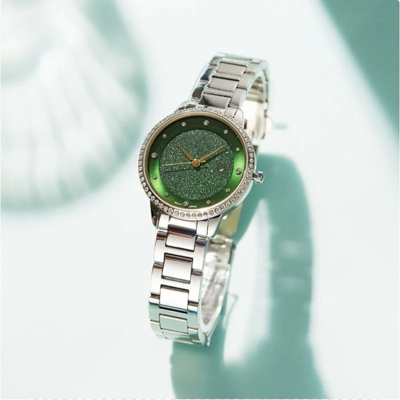 Green-Border Watch Women's Calendar Light Luxury Waterproof Quartz Women's Watch Live