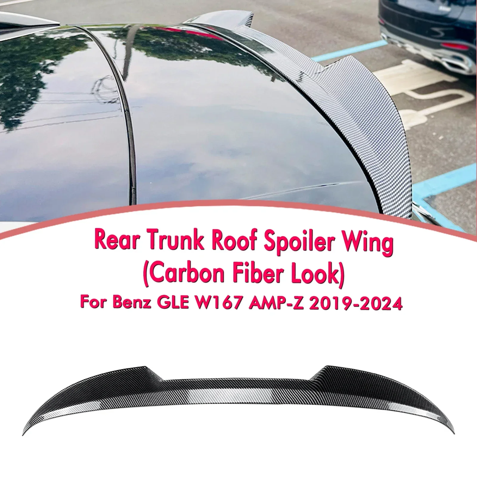 

New！ For Mercedes Benz GLE Class W167 C167 GLE53 GLE350 GLE450 2019-2023 Rear Trunk Roof Spoiler Wing Car Tailgate Upper Splitte