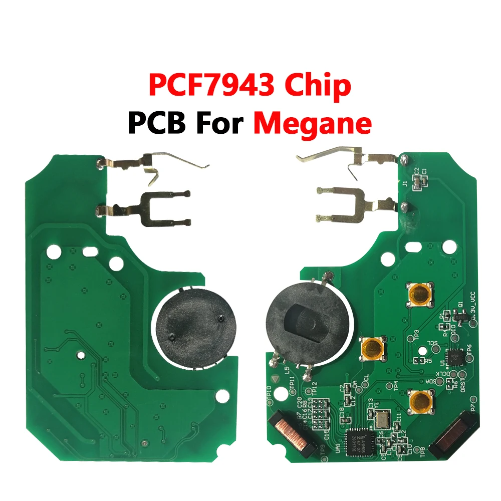 XNRKEY 3 Button Smart Card Remote Key For Renault Megane Keyless Go Car Without Logo Words PCF7943/7942A Chip 434Mhz