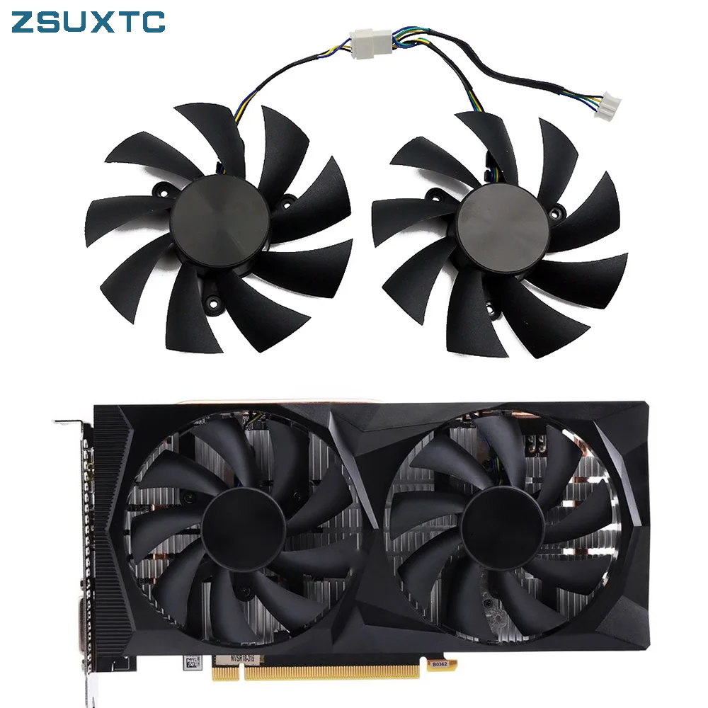Ventilador gráfico para Zotac GeForce, Mini placa de vídeo Ventilador, 1FY09215E12S, 0.5A, GTX 1660, 1660Ti, RTX 2060, 2070, 87mm