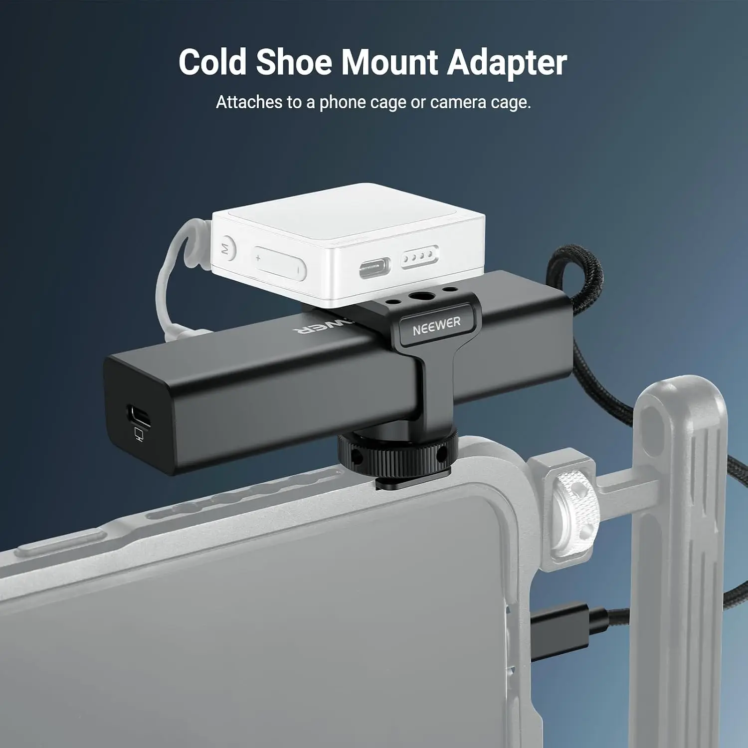 NEEWER USB-C Hub Dock mit Cold Shoe Halterung, 4-in-1 USB 3.1 Gen2 Extender Multiport Adapter Dongle 100W PD Ladestation – Detail 6