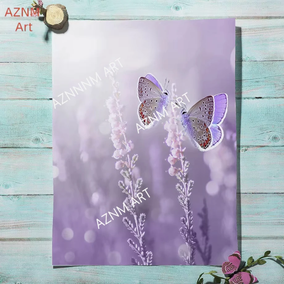 Lila Flieder Lavendel Fahrrad Blumen Ländliche Wandkunst Ästhetik Druck Leinwand Gemälde Poster für Wohnzimmer Moderne Heimdekoration