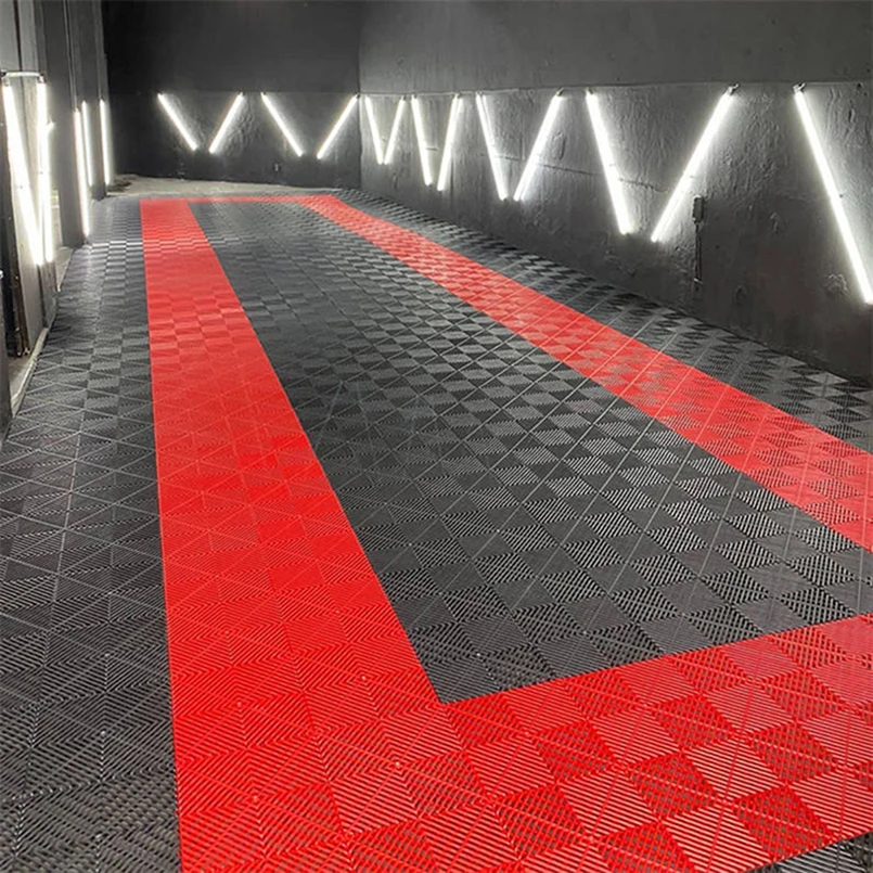 

400X400X18Mm Anti Slip Garage Floor Tiles Interlocking Plastic Floor Tiles Deck Mat For Car Parking Wokshop
