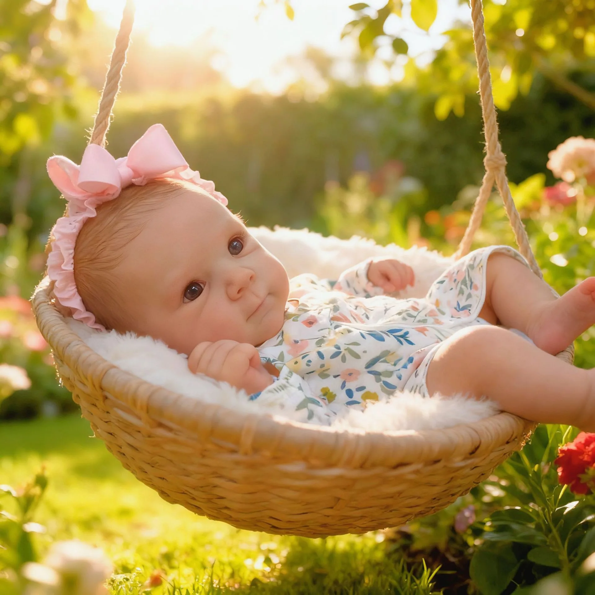 

Adorable 18" Reborn Doll with Realistic 3D Features in Cozy Printed Sleeper, Sweet & Snuggly First Baby Doll Birthday Gift