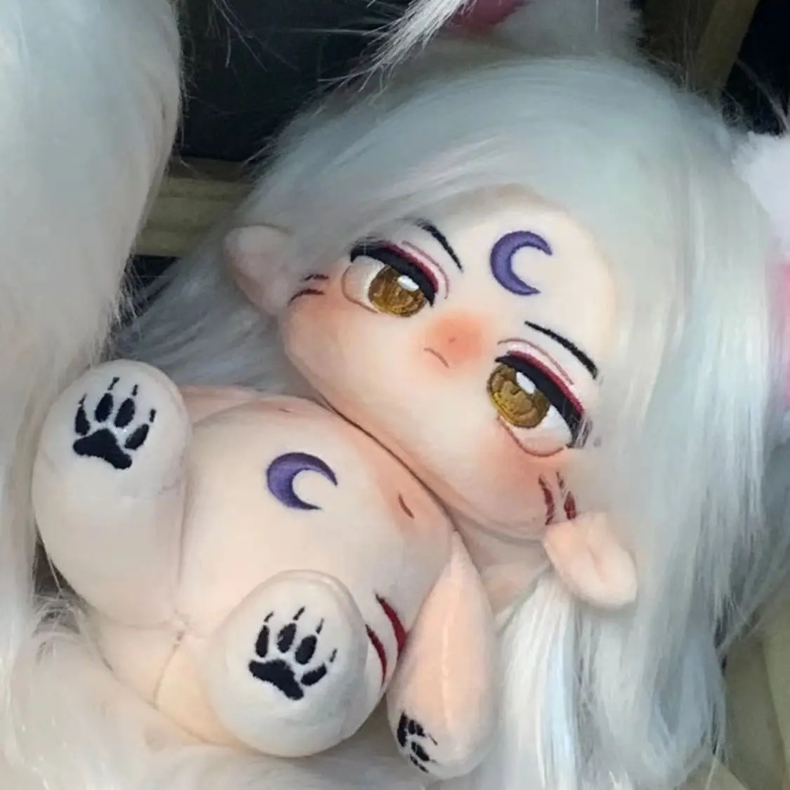 Anime Inuyasha 20cm Sesshoumaru Pluszowa Lalka Śliczna Kreskówka Cosplay Przebranie Bawełniana Lalka Wymiana Ciała Wypchana Zabawka Prezent Urodzinowy