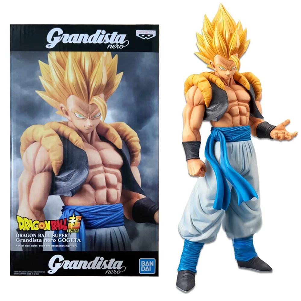 27CM Anime Dragon Ball Gogeta figura risoluzione dei soldati Nero modello in piedi giocattolo collezione regalo figura di Aciton Set grande bambola