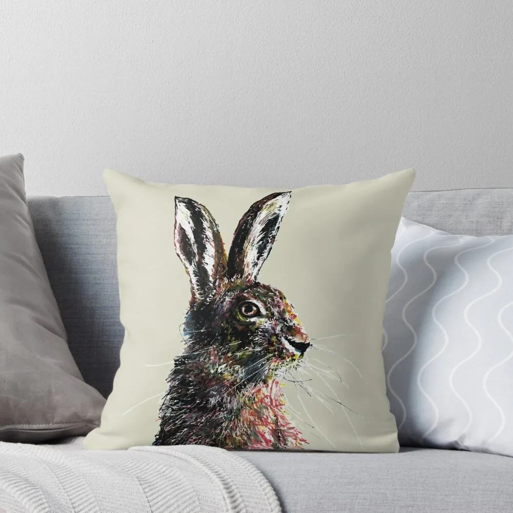 

Woodland Hare Grey - Nigel Macdonald Throw Pillow luxury decor Marble Cushion Cover Custom Cushion Photo home decor items pillow