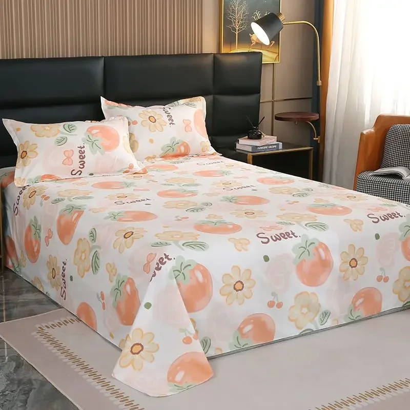 Printed Creative Flowers Bedspread Plus Size Bed Linen Set Skin Friendly Home Double Queen Size Bed Sheets and Pillowcases