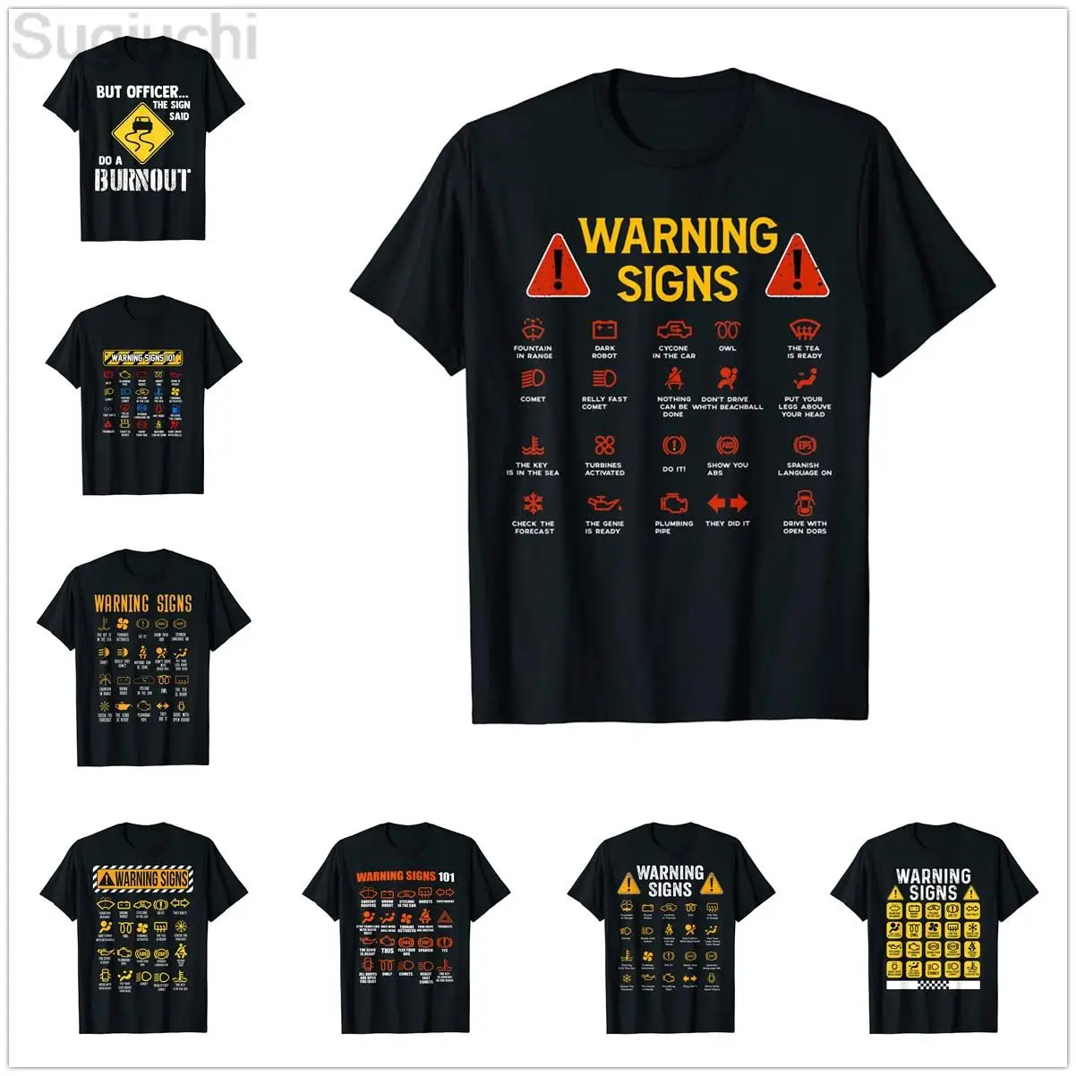 100% Cotton Funny Driving Warning Signs 101 Auto Mechanic Gift Drive MEN WOMEN Hip Hop T Shirts Size XS-5XL