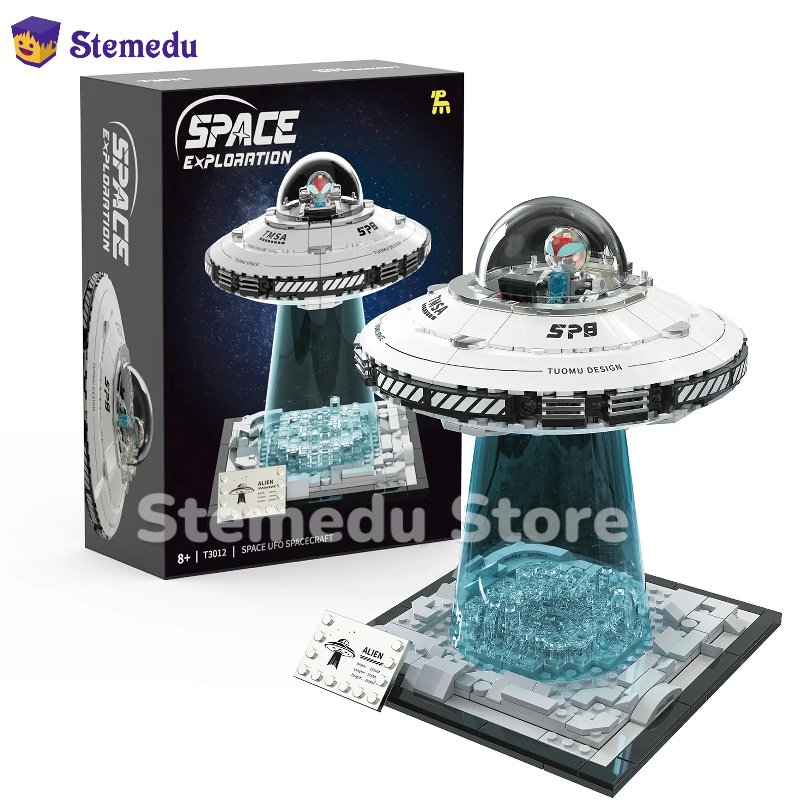 

Technical Science and Education UFO Spaceship Building Blocks with LED Light Spacecraft Model Bricks Toys for Kids Gifts Boys