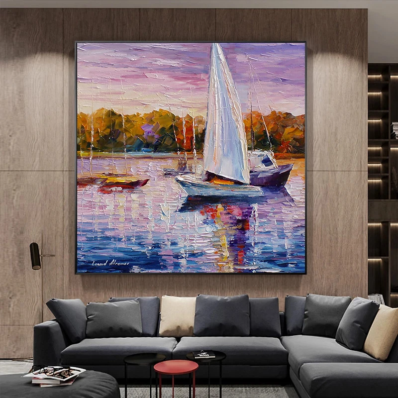 

Modern Graffiti Art Sailboat Aesthetic Landscape Prints Canvas Painting Fashion Wall Art Picture Poster for Living Room Cuadros