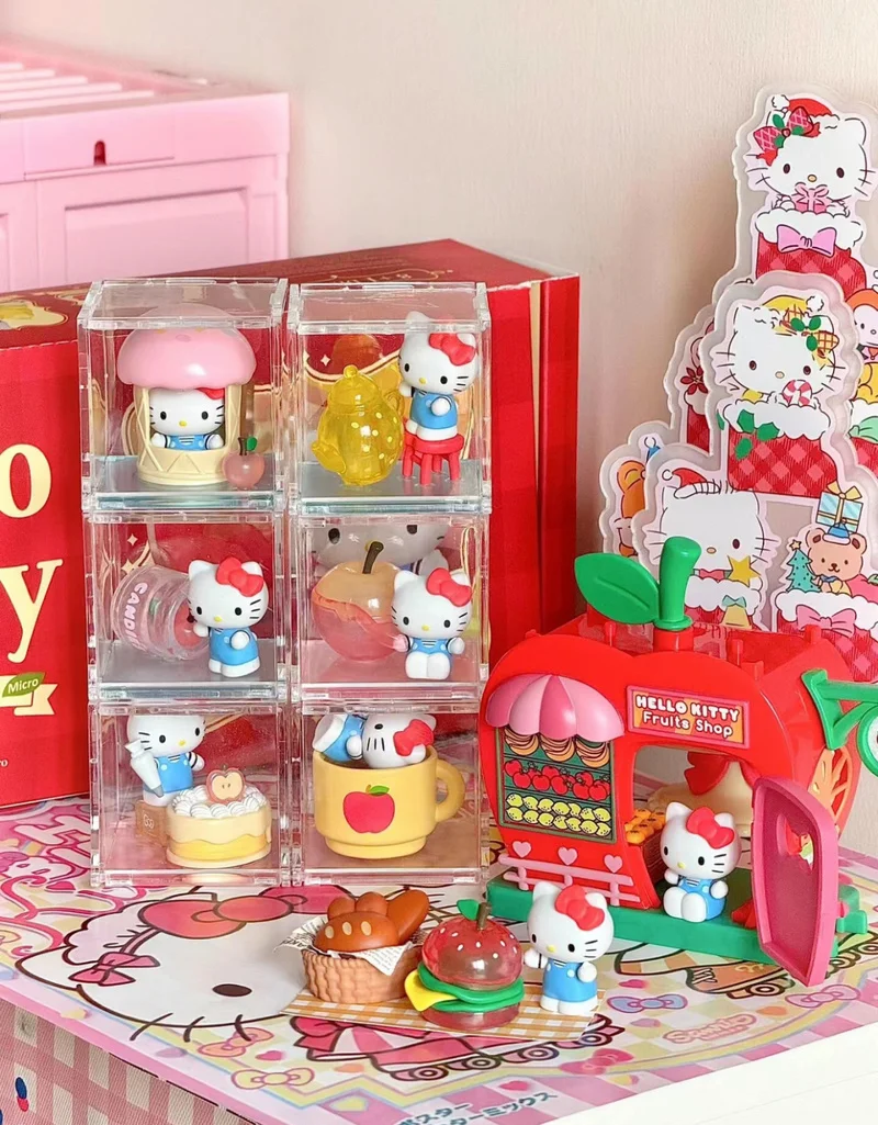 Hello Kitty Blind Box Big Ping Guo Workshop Micro Box Hello Kitty Sanrio Exquisite Ornaments Hand-made Model Birthday Gift