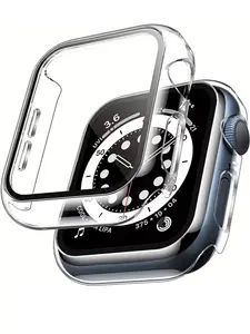 Bilashmart 2 Tempered Glass Case Apple Watch Series 11 10 9 8 7 6 SE 42 46mm 45MM 41MM 40mm 44MM Screen Protector transparent Cover